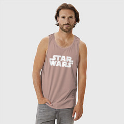 Майка мужская хлопок Star wars logo, цвет: пыльно-розовый — фото 2