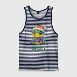 Мужская майка Зеленая милая змея 2025