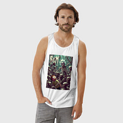 Майка мужская хлопок Морти попал в ад - нейроарт, цвет: белый — фото 2