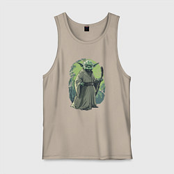 Майка мужская хлопок Йода - Звездные войны, цвет: миндальный