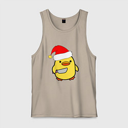 Мужская майка Новогодняя утка с ножом
