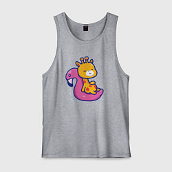 Майка мужская хлопок Жираф в бассейне, цвет: меланж