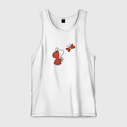 Майка мужская хлопок Божья коровка средняя, цвет: белый