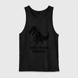 Майка мужская хлопок Godzilla best friend, цвет: черный