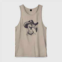 Майка мужская хлопок Фламинго ковбой, цвет: миндальный