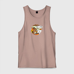 Мужская майка Капибара за компьютером мем все в порядке