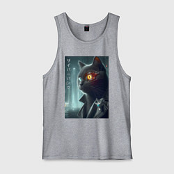 Мужская майка Black cat - cyberpunk