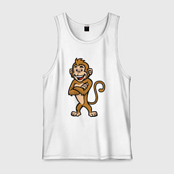 Майка мужская хлопок Позитивная мартышка, цвет: белый