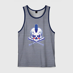 Майка мужская хлопок Punk baseball, цвет: синяя тельняшка