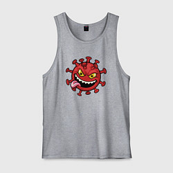 Майка мужская хлопок Забавный вирус, цвет: меланж