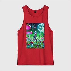 Мужская майка Морти потерял Рика на мухоморной планете