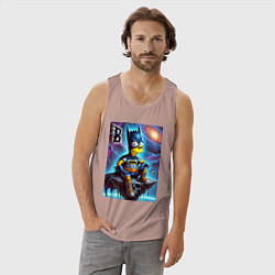 Майка мужская хлопок Batbart - ai art fantasy, цвет: пыльно-розовый — фото 2