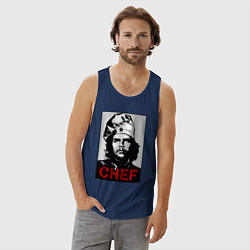 Майка мужская хлопок Че Гевара - шеф повар, цвет: тёмно-синий — фото 2