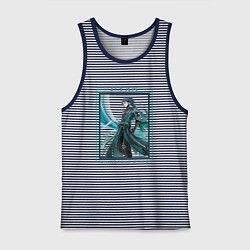 Майка мужская хлопок Jiyan Windborne Rider, цвет: синяя тельняшка