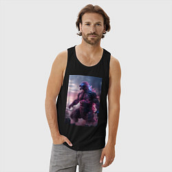 Майка мужская хлопок Годзилла - король монстров, цвет: черный — фото 2