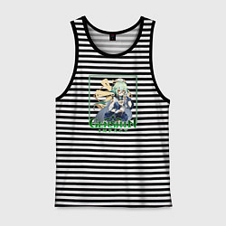 Майка мужская хлопок Сахароза, цвет: черная тельняшка