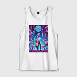 Мужская майка Rick and Morty among neon mushrooms - ai art fanta