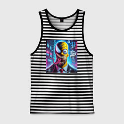 Майка мужская хлопок Venom-Homer - collaboration, цвет: черная тельняшка