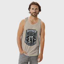 Майка мужская хлопок Мотоцикл крупно: подарок для байкера, цвет: миндальный — фото 2