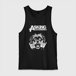 Майка мужская хлопок Asking Alexandria rock dog, цвет: черный