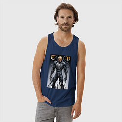 Майка мужская хлопок Venom-Trump collaboration - ai art fantasy, цвет: тёмно-синий — фото 2