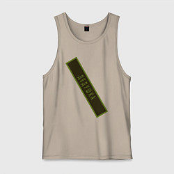 Майка мужская хлопок Дедушка - шеврон, цвет: миндальный