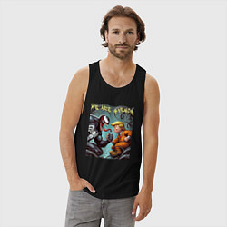 Майка мужская хлопок Donald Trump and Venom - ai art fantasy, цвет: черный — фото 2