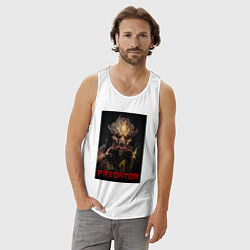 Майка мужская хлопок Хищник - рык, цвет: белый — фото 2