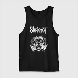 Майка мужская хлопок Slipknot rock dog, цвет: черный