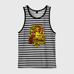 Майка мужская хлопок Hogwarts - gryffindor logo, цвет: черная тельняшка