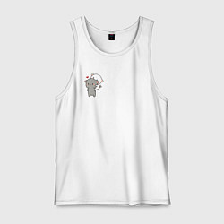 Мужская майка Белый котик на спине у серого для пары