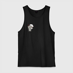 Мужская майка Белый котик на спине у серого для пары