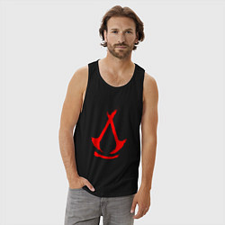 Майка мужская хлопок Assassins creed - shadows logotype, цвет: черный — фото 2