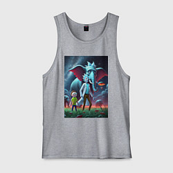 Мужская майка Слон похожий на Рика Санчеса - прикол