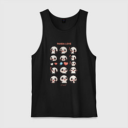 Мужская майка Панда и сердечки