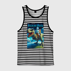 Мужская майка Рик и Морти верхом на тираннозавре