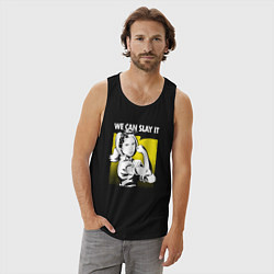 Майка мужская хлопок Buffy we can slay it, цвет: черный — фото 2