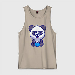 Мужская майка Панда с книгой