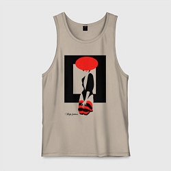 Мужская майка Девушка в красной шляпе