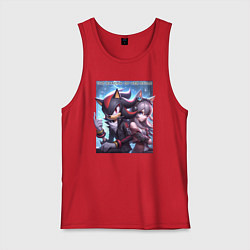 Майка мужская хлопок Shadow and Maria - ai art, цвет: красный