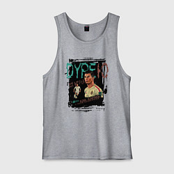 Майка мужская хлопок Дурею от игры Роналду, цвет: меланж