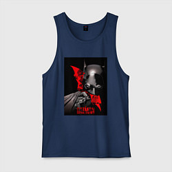 Майка мужская хлопок Бэтмен и пингвин, цвет: тёмно-синий