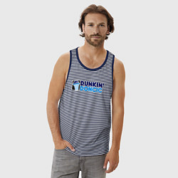 Майка мужская хлопок Dunkin Doncic, цвет: синяя тельняшка — фото 2