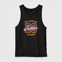 Майка мужская хлопок Lebron James Lakers, цвет: черный