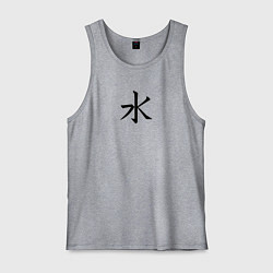 Майка мужская хлопок Среда японским иероглифом, цвет: меланж