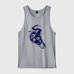 Майка мужская хлопок Космическая лампочка, цвет: меланж