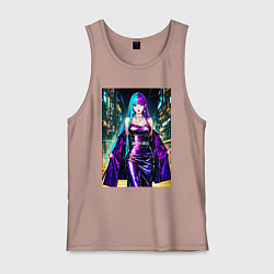 Майка мужская хлопок Девушка поп идол, цвет: пыльно-розовый