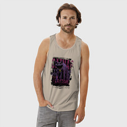 Майка мужская хлопок Кот дремот Catnap, цвет: миндальный — фото 2