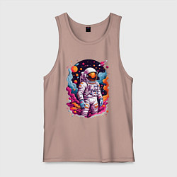 Майка мужская хлопок Космонавт, цвет: пыльно-розовый