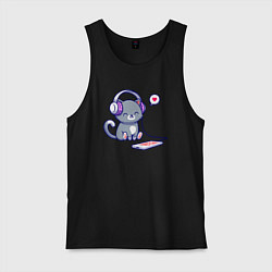 Мужская майка Котёнок меломан